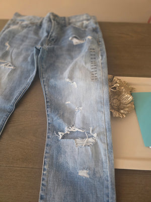 Mens Abercrombie & Fitch Slim Frayed Denim Jeans (32/32)