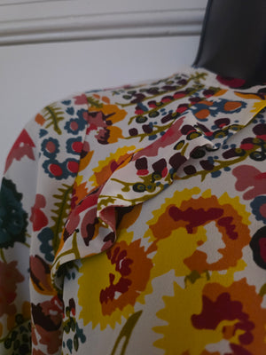 Womens Multi-Colored Floral Blouse Loft (Size S/P) - Gently Used