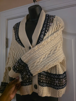 Zara Faire Isle Oversized Cardigan (Size Small) - Gently Used