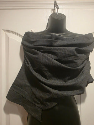 Zara Charcoal Heather Grey Pinstriped Bustier (Size XXL)