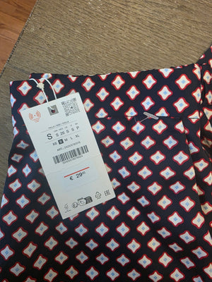 Women’s Zara Abstract Geometric Bold Patterned Pants (Size Small)