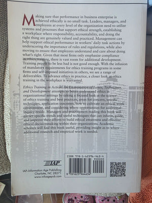 Ethics Training In Action An Examination of Issues, Techniques, and Development 