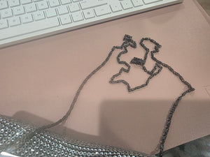 Silver Sequin Bow/Ribbon Mini Shoulder Bag/Clutch