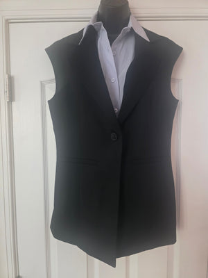 Womens Kenneth Cole Sleeveless Layered Suit Jacket (Size Small) New
