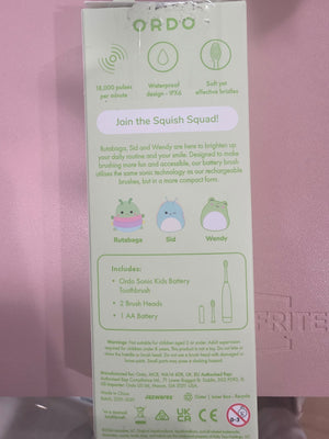 Squishmallows Sonic Kids Battery Toothbrush (Rutabaga, Sid, Wendy)