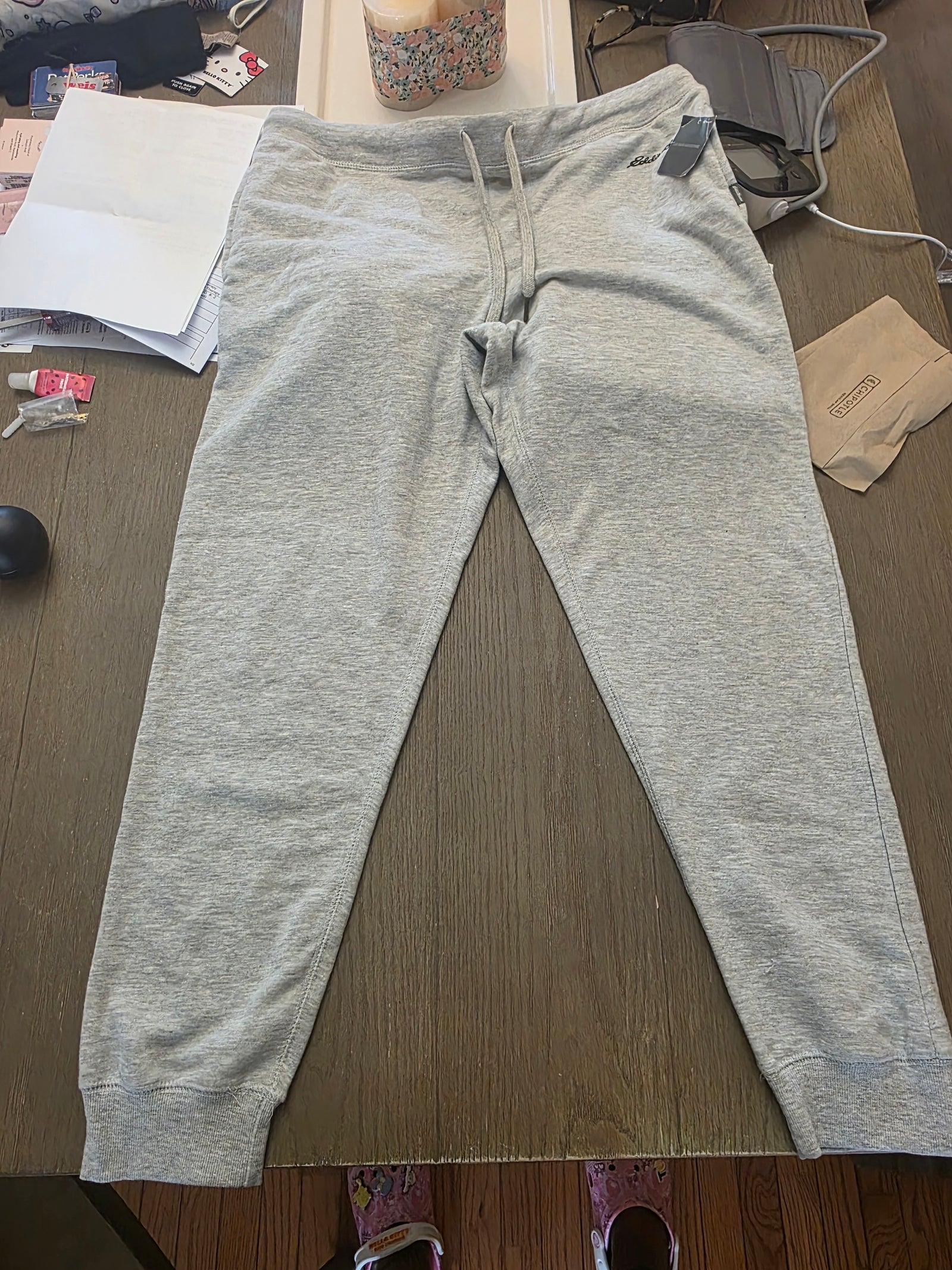 Unisex Eddie Bauer Heather Grey Lounging Joggers (Medium)