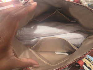 Coach Madison Embossed Exotic Sophia Satchel/ Shoulder Bag Geranium