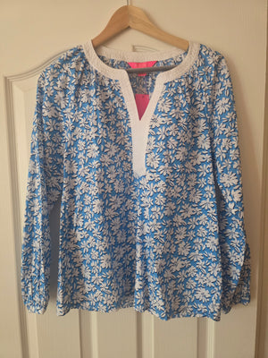 Lily Pulitzer Camryn Tunic XXS Lunar Blue Palm Beach Petals NWT