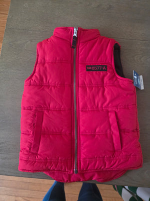 Carter's Children's Red Puffy Vest (Size 5) - NWT & Callouts (Stain on Front)