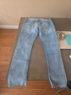 Mens Abercrombie & Fitch Slim Frayed Denim Jeans (32/32)
