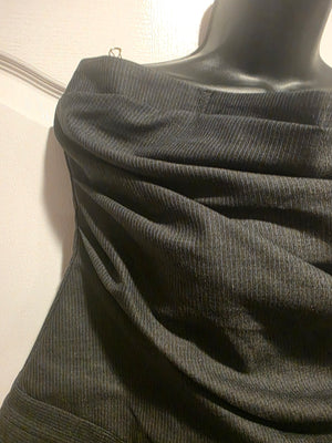 Zara Charcoal Heather Grey Pinstriped Bustier (Size XXL)