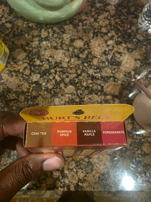 Limited Edition Burt Bee's Lip Balm (Chai Tea, Pumpkin Spice, Vanilla Maple, Pomegranate)