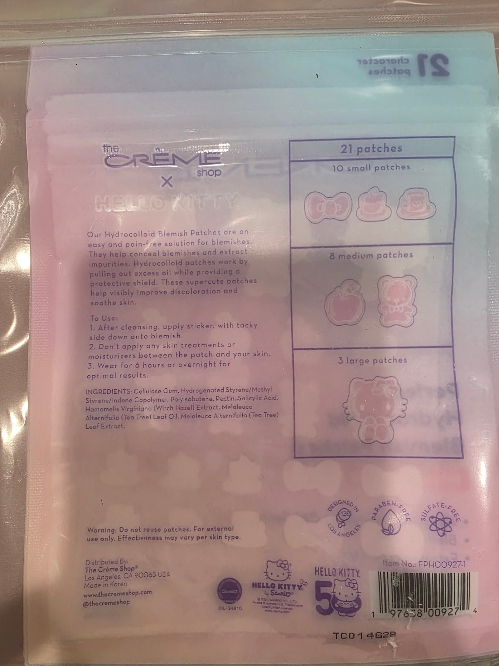 CREME Shop x Hello Kitty Perfecting Hydrocolloid Blemish Patches (21 Character Patches/Pack - 3)