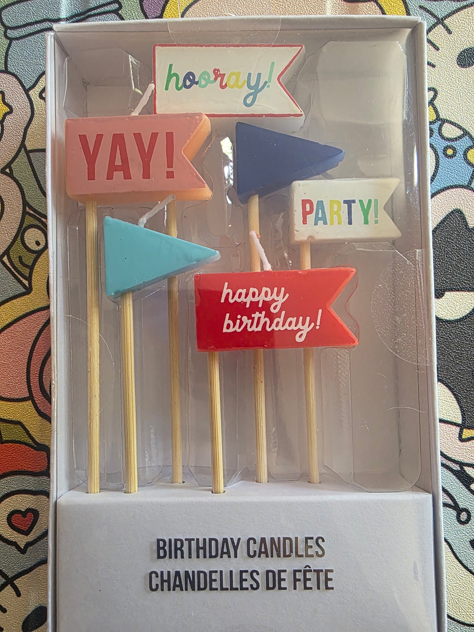 Hooray! Yay! Party! Happy Birthday Candles (6 Candles)