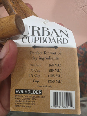 Urban Cupboard Brass/Natural Wood Handle Measuring Cups