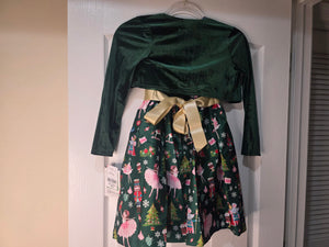 Bonnie Jean Green Christmas Dress (Children's Size 8)