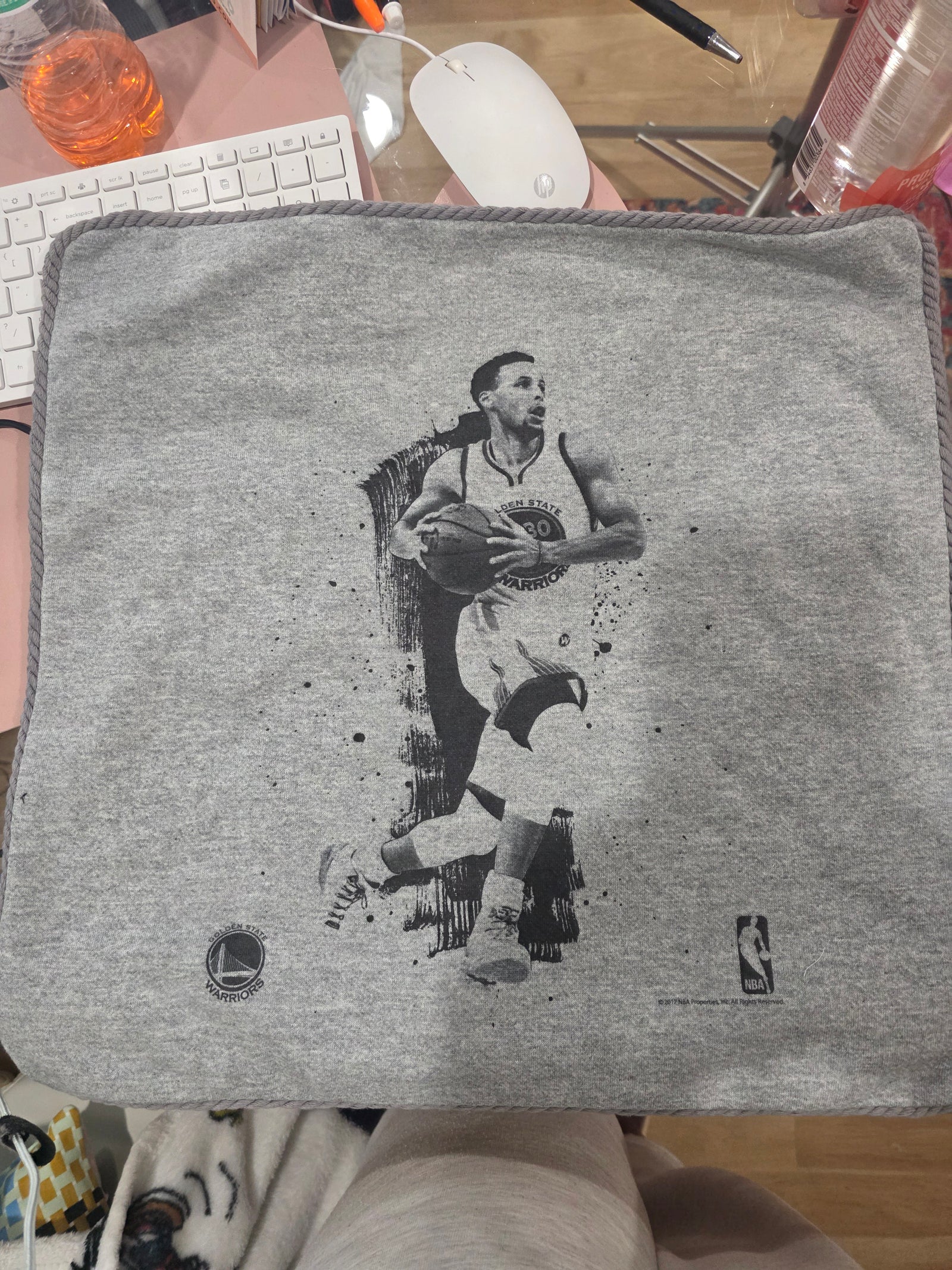 NWT Steph Curry Heather Grey Sweatshirt Pillow Cover