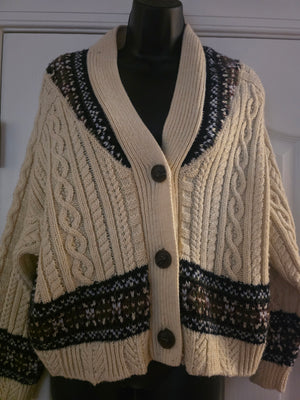 Zara Faire Isle Oversized Cardigan (Size Small) - Gently Used