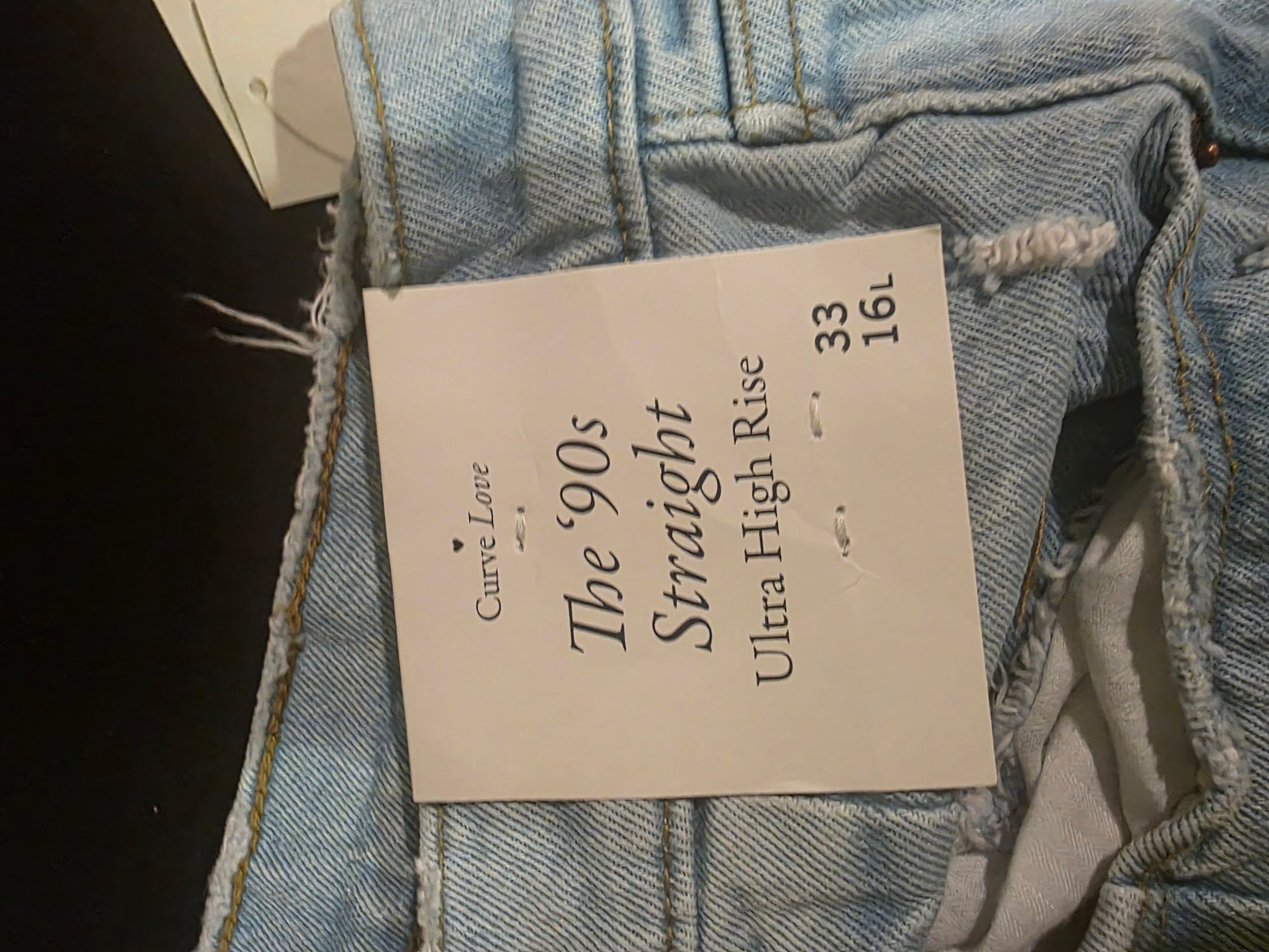 Abercrombie & Fitch 90s Straight Curve Love Ultra High Jeans (Size 16L)