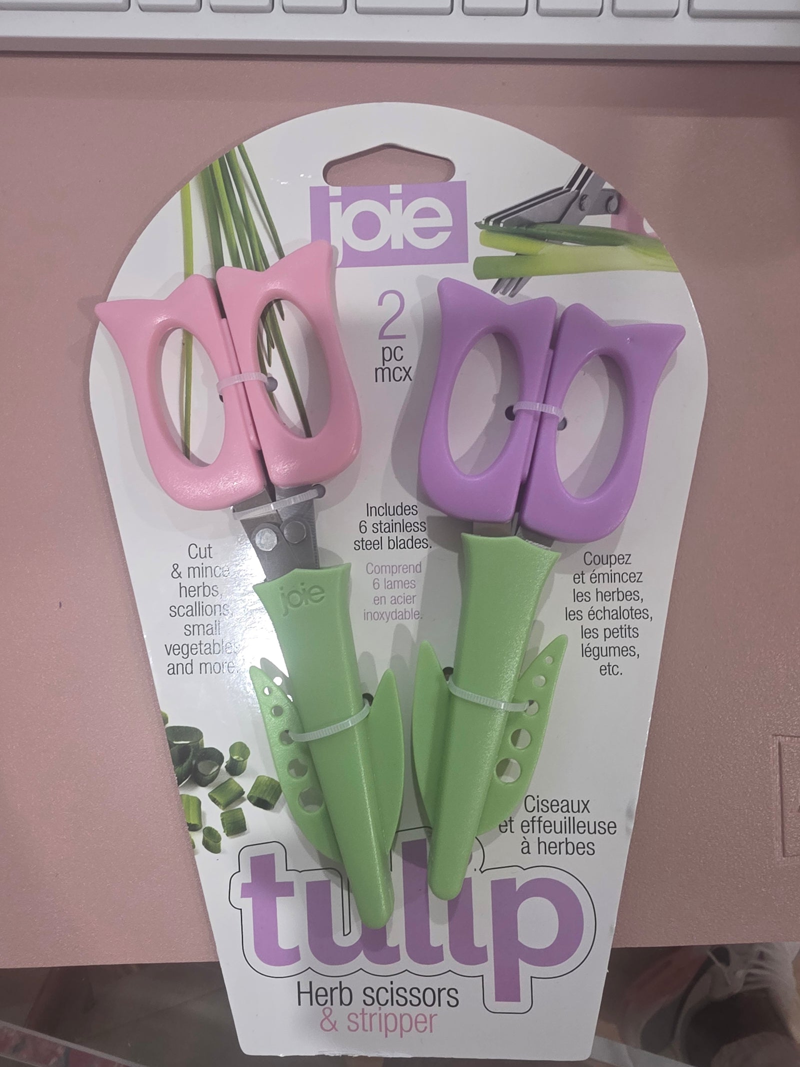 Pink & Purple Tulip Herb Scissors & Stripper (Set of 2)