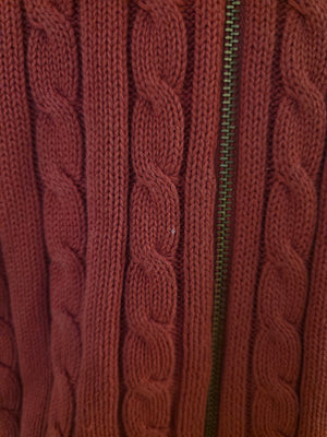 Womens Lauren Ralph Lauren Full Zippered Cable Knit Sweater (Size Extra Small) - Gently Used