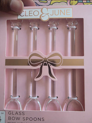 Cleo & June Glass Bow Spoons (4/Pack)