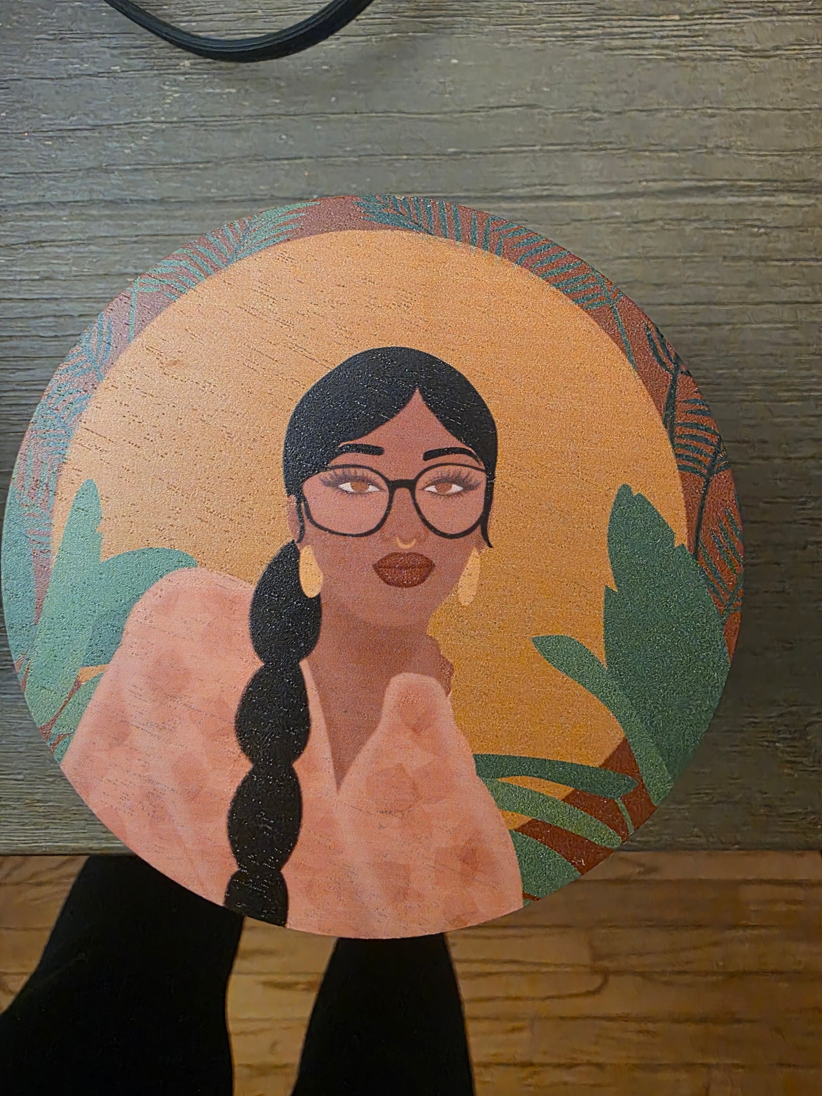 Sand + Fog Honey Tobacco Natural Wax Blend Candle (Image of Woman of Color with Braided Hair)