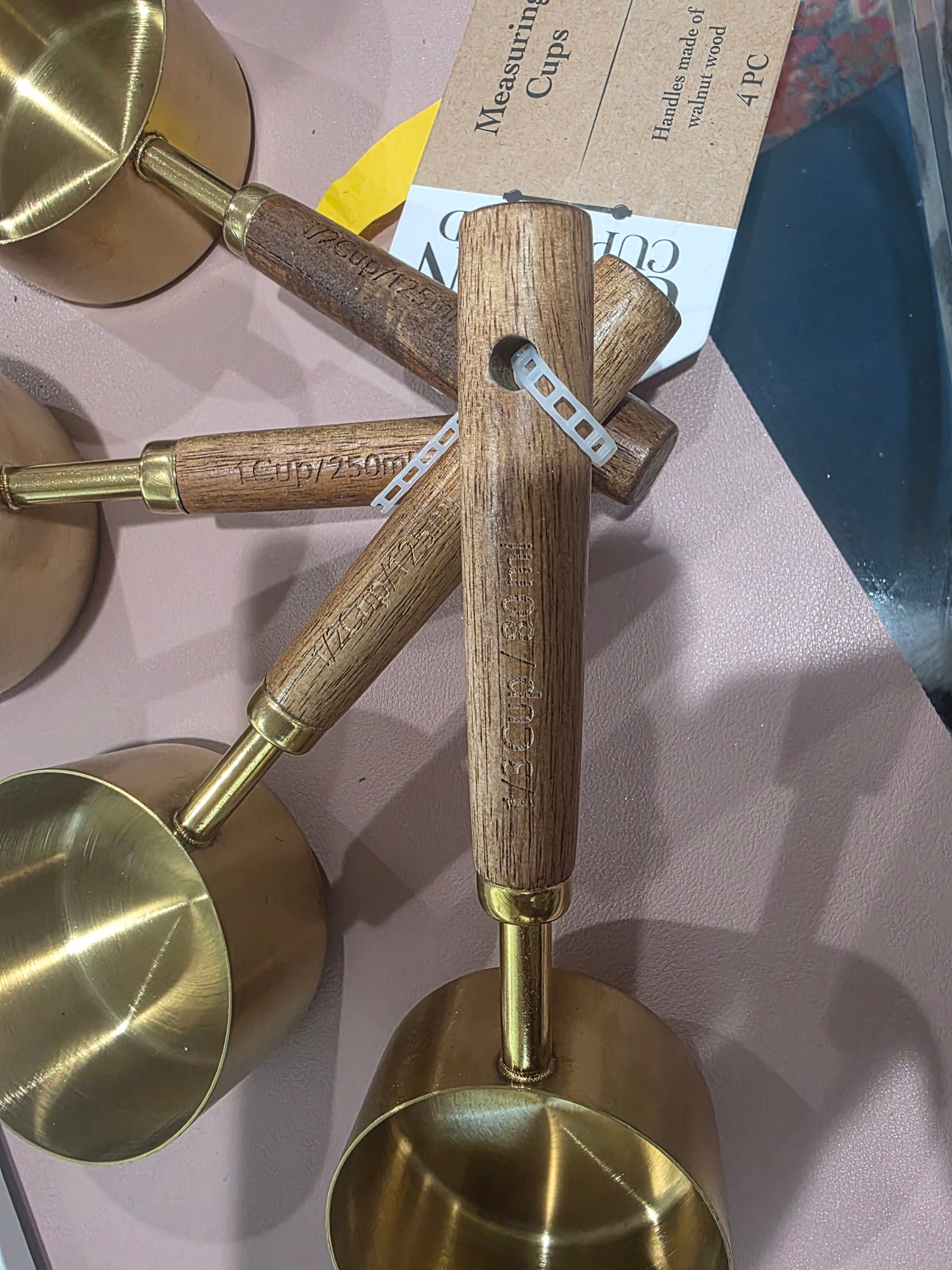 Urban Cupboard Brass/Natural Wood Handle Measuring Cups