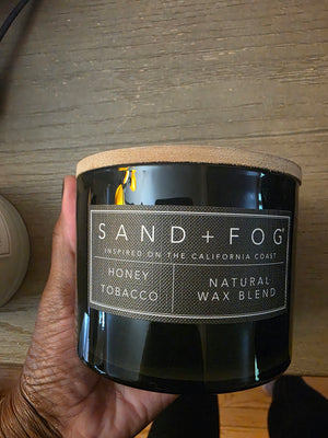 Sand + Fog Honey Tobacco Natural Wax Blend Candle (Image of Woman of Color with Braided Hair)