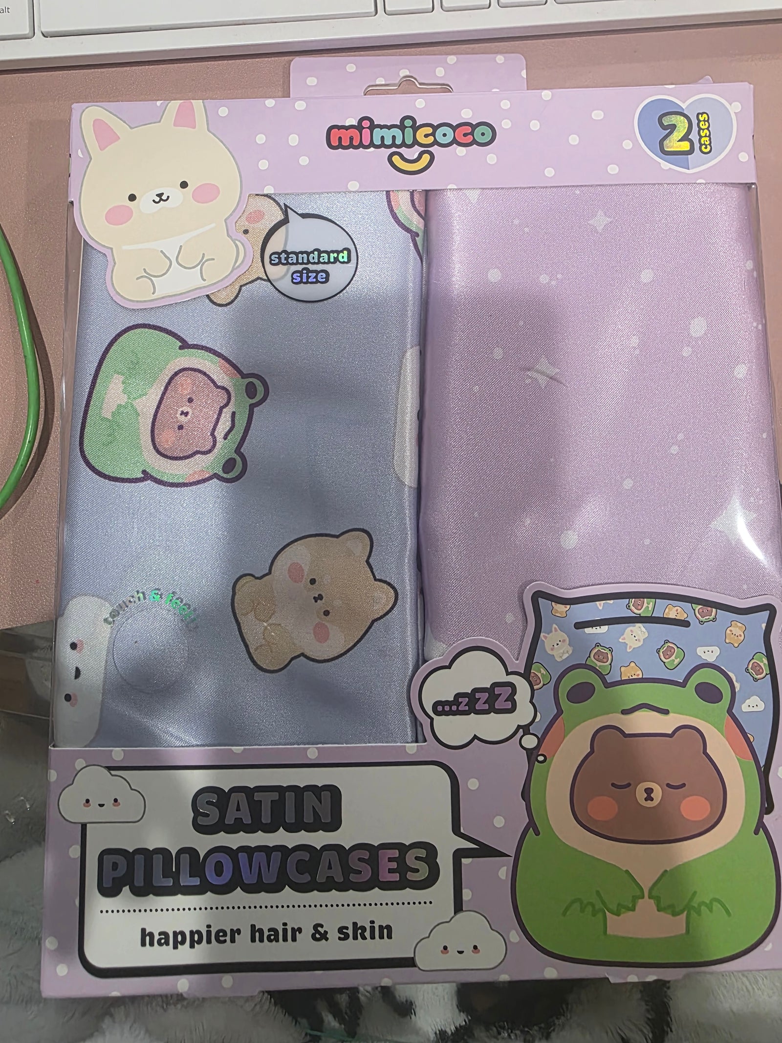 Mimicoco Satin Standard Size Pillowcases  (Set of 2)