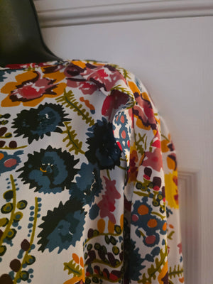 Womens Multi-Colored Floral Blouse Loft (Size S/P) - Gently Used