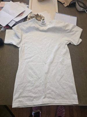 Mens White Champion Logo Tee (Small)