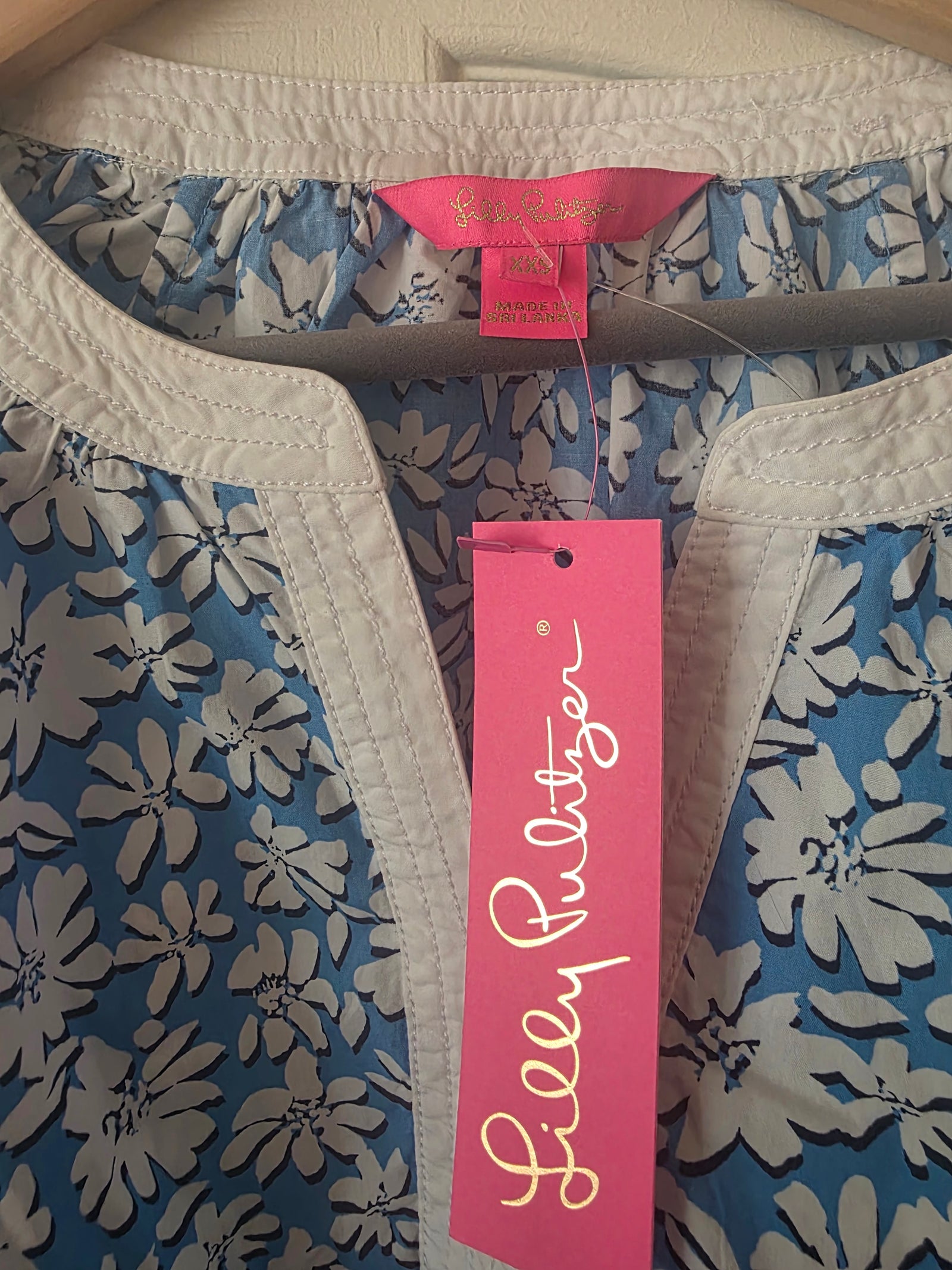Lily Pulitzer Camryn Tunic XXS Lunar Blue Palm Beach Petals NWT
