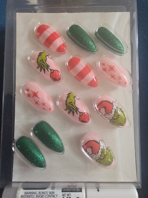 Getting Grinchy with It Faux/False Nails (24 Nails)