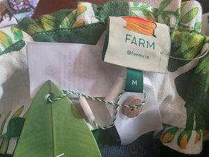 Farm Rio Tropical Forest Off-White Knot Sleeveless Crop Top
