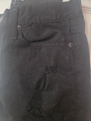 Black Skinny Jean Frayed/Ripped Jeans Slim (30 x 32) - Gently Used