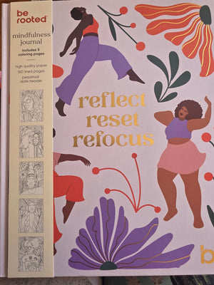 Reflect Reset Refocus Mindfulness Journal 160 lined Pages includes 5 Coloring Pages