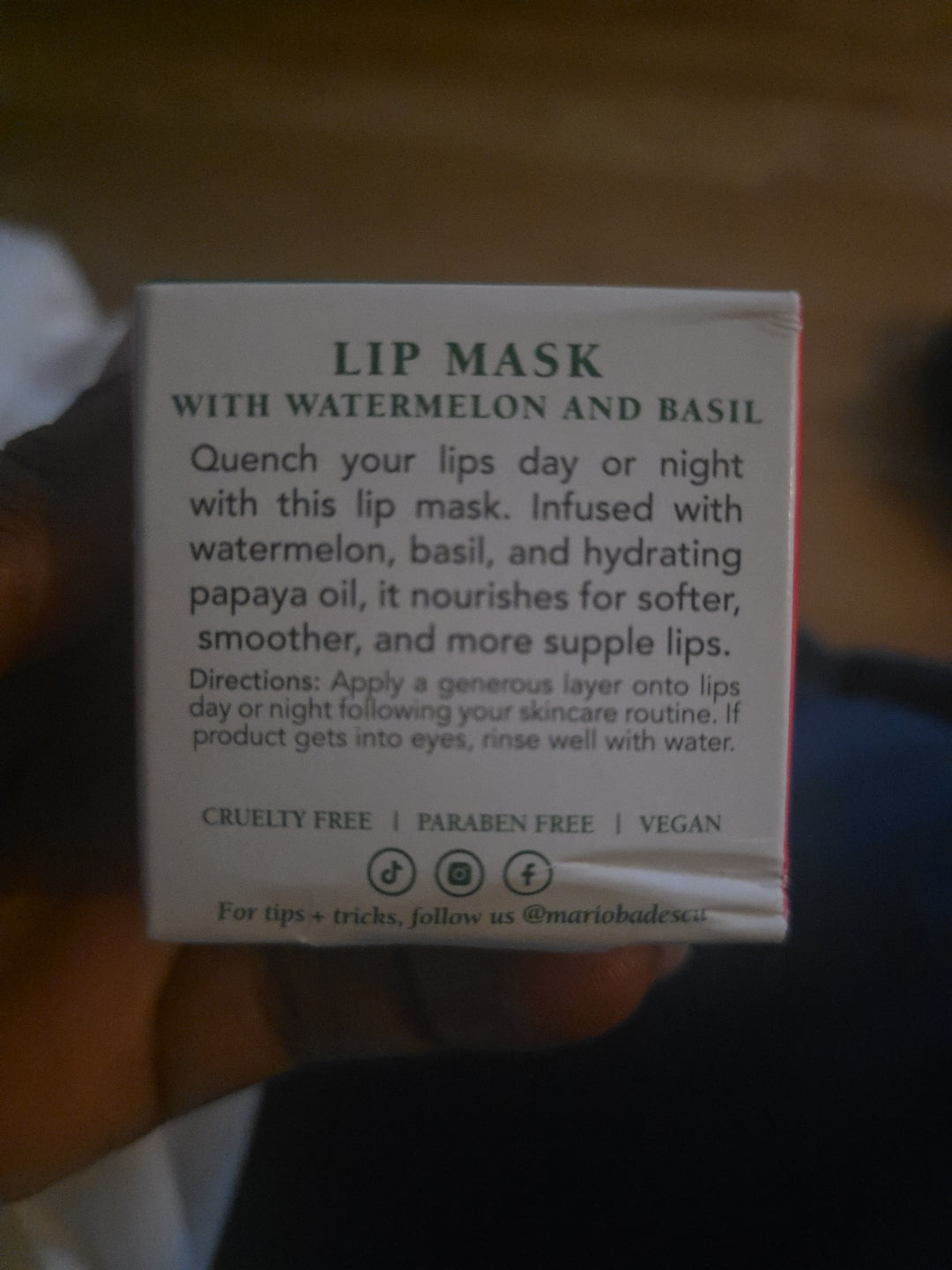 Lip Mask with Watermelon and Basil Hydrating Lip Treatment Mario Badescu 
