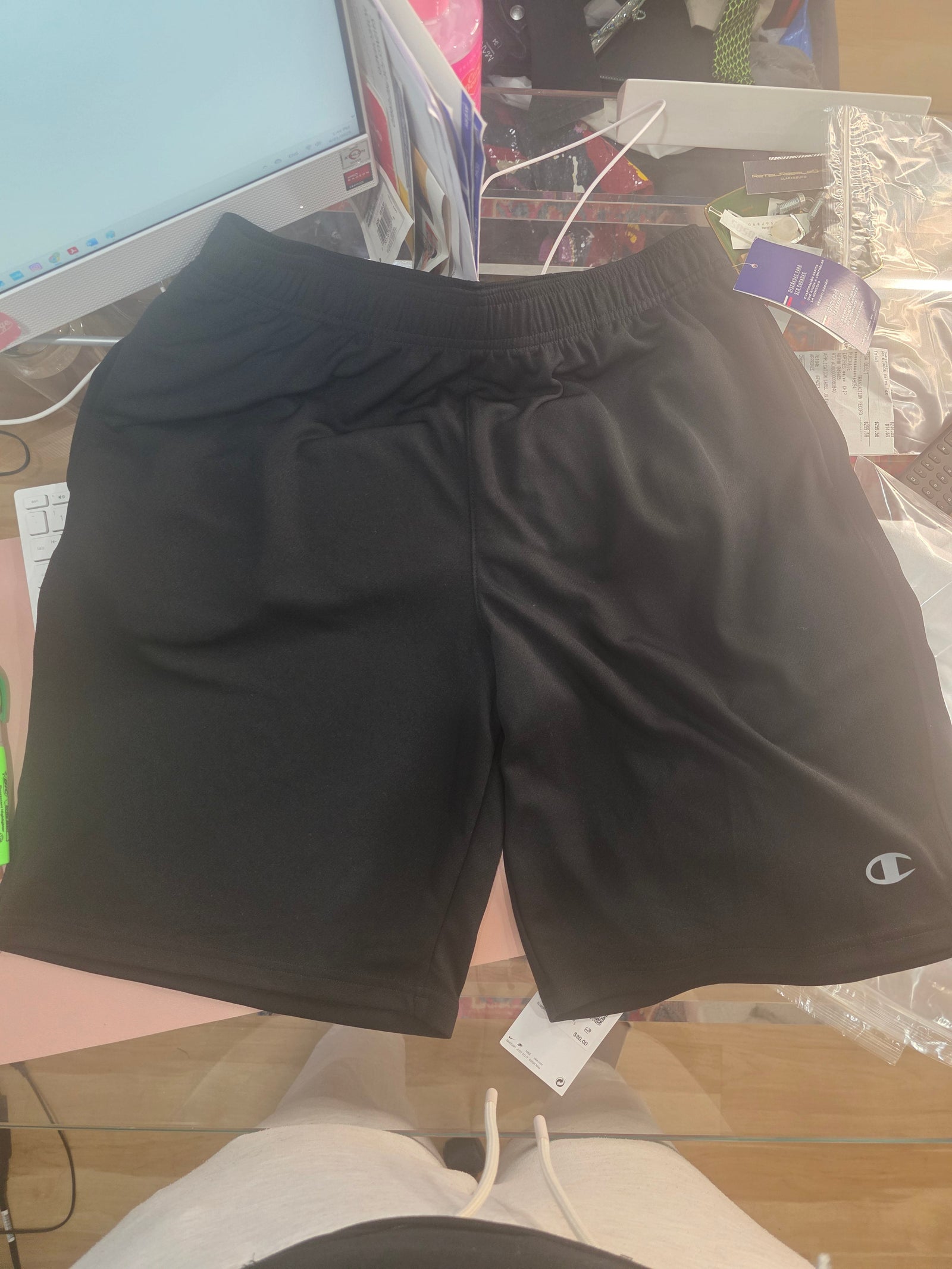 Black Champion Athletic Shorts (Size Large)
