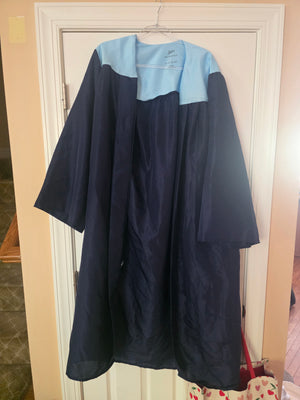 Unisex Jostens High School Graduation Gown (Royal Navy/Light Blue) - Used Once