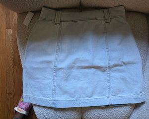 Womens Dickies Denim Button High Rise Mini Skirt (Size Medium)