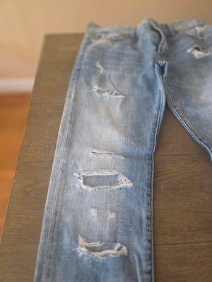 Mens Abercrombie & Fitch Slim Frayed Denim Jeans (32/32)