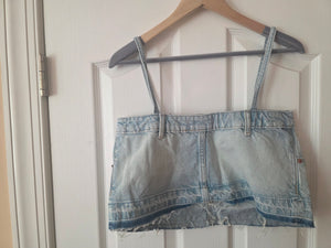 Light Blue Denim Crop Top (Size XS)