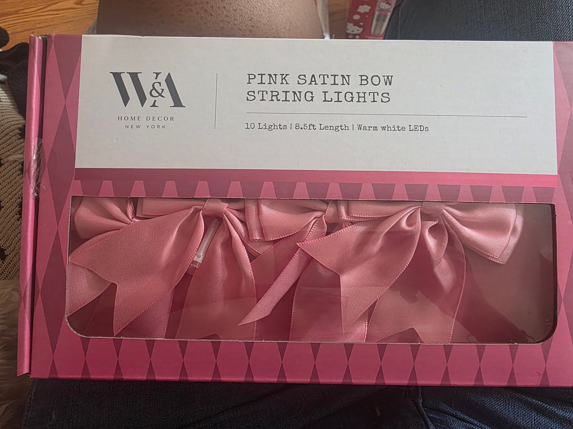 Pink Satin Bow String Lights (10 Lights/Pack)