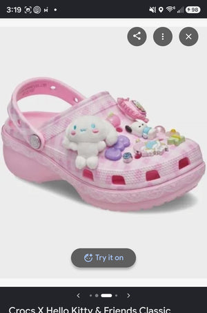 Hello Kitty and Friends Classic Platform Clog Crocs (Size 11) Brand New