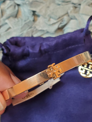 TORY BURCH Rose Gold TB Logo Bangle