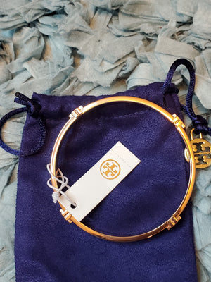 TORY BURCH Rose Gold TB Logo Bangle