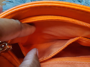 LE MIEL Orange Vegan Leather CrossBody (Flap) 