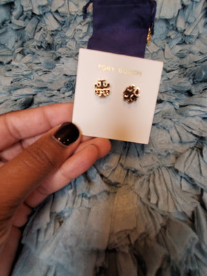 TORY BURCH Small TB Logo Stud Earrings