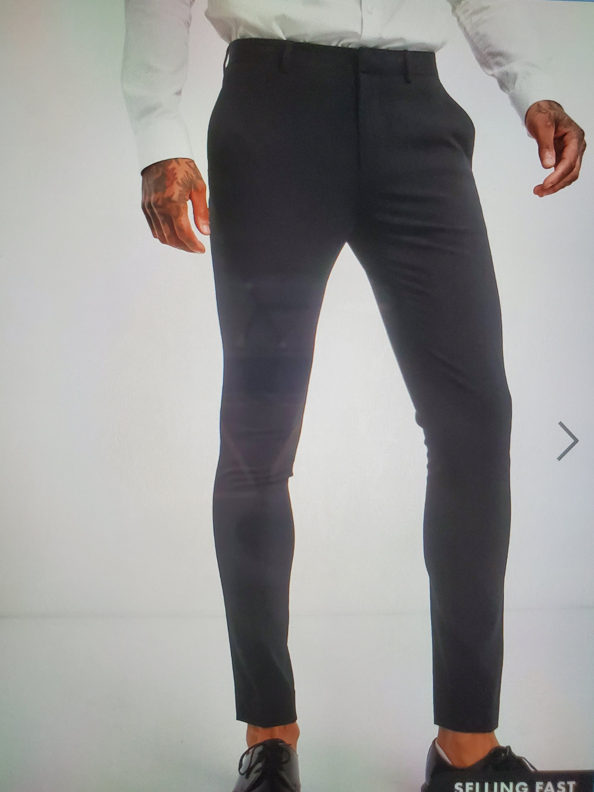 Asos Black Men's Tapered Pleated Pants